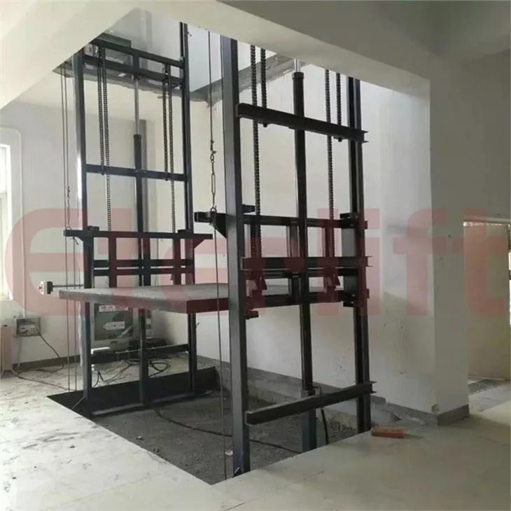 Rail Guide Goods Lift For Warehouse